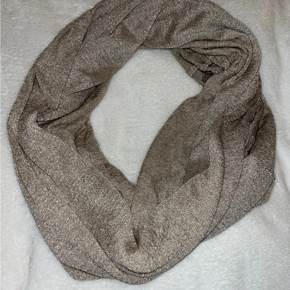 Club Monaco metallic gold colored oversized infinity scarf snood